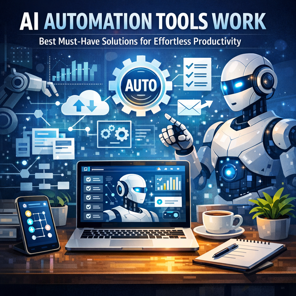 Illustration of AI Automation Tools Work: Best Must-Have Solutions for Effortless Productivity