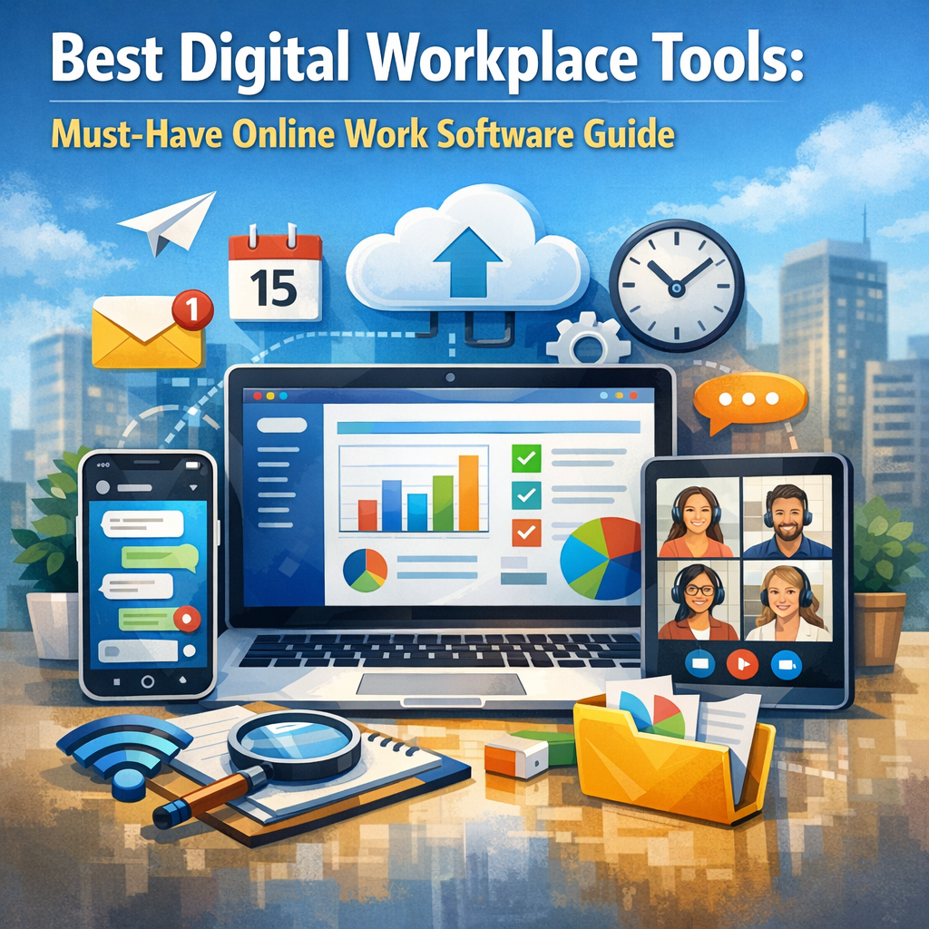 Illustration of Best Digital Workplace Tools: Must-Have Online Work Software Guide