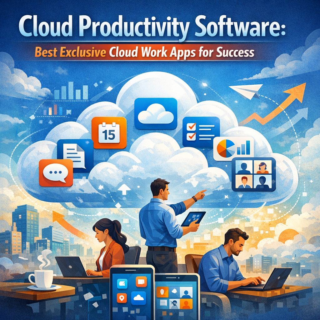 Illustration of Cloud Productivity Software: Best Exclusive Cloud Work Apps for Success
