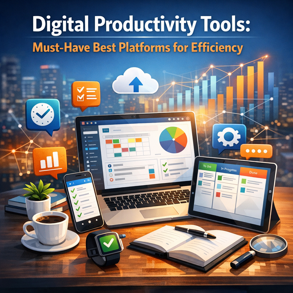 Illustration of Digital Productivity Tools: Must-Have Best Platforms for Efficiency