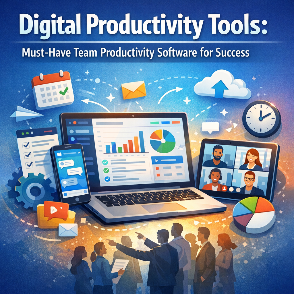 Illustration of Digital Productivity Tools: Must-Have Team Productivity Software for Success