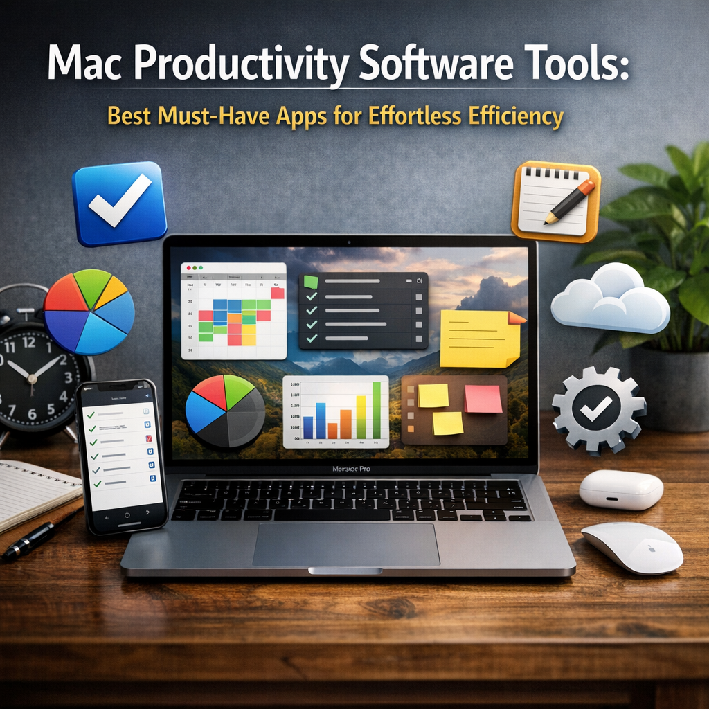 Illustration of Mac Productivity Software Tools: Best Must-Have Apps for Effortless Efficiency
