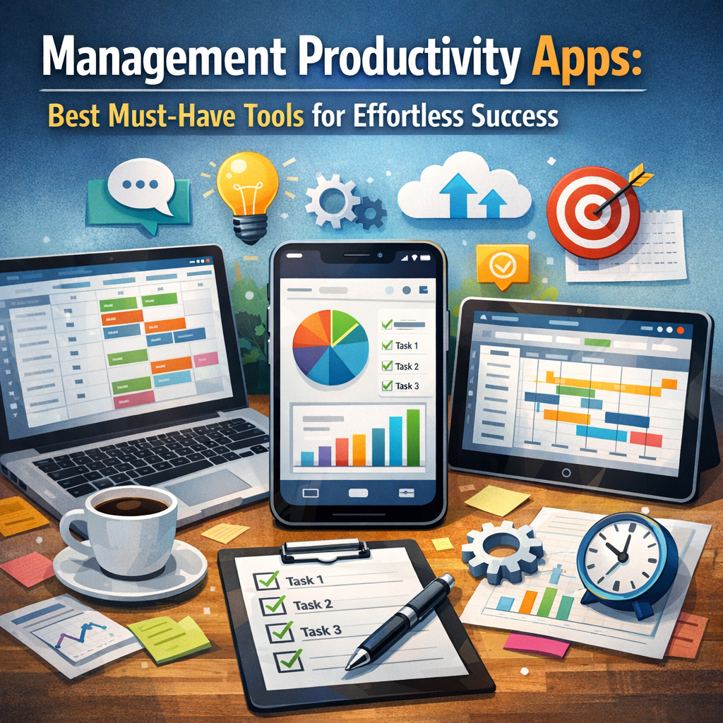 Illustration of Management Productivity Apps: Best Must-Have Tools for Effortless Success