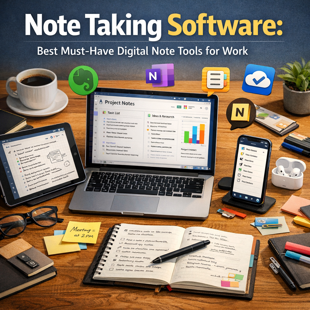 Illustration of Note Taking Software: Best Must-Have Digital Note Tools for Work