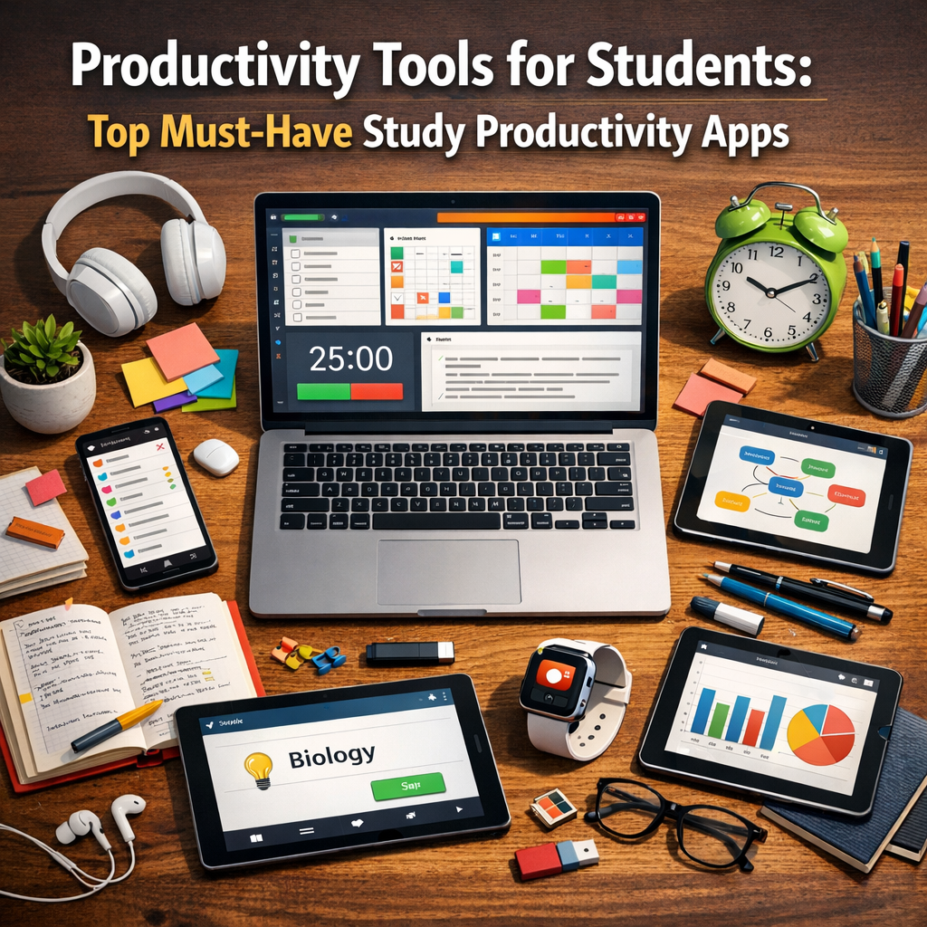 Illustration of Productivity Tools for Students: Top Must-Have Study Productivity Apps