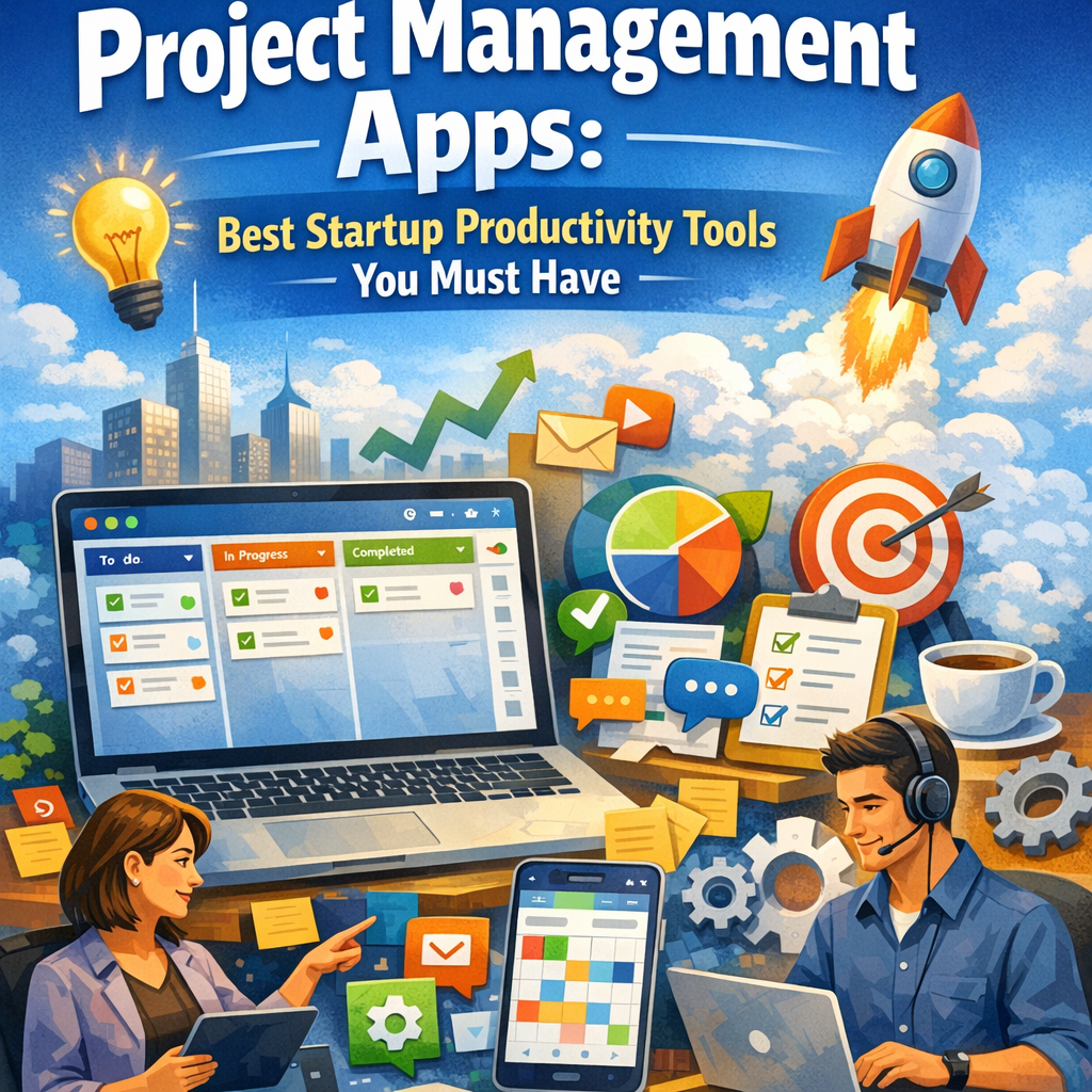 Illustration of Project Management Apps: Best Startup Productivity Tools You Must Have