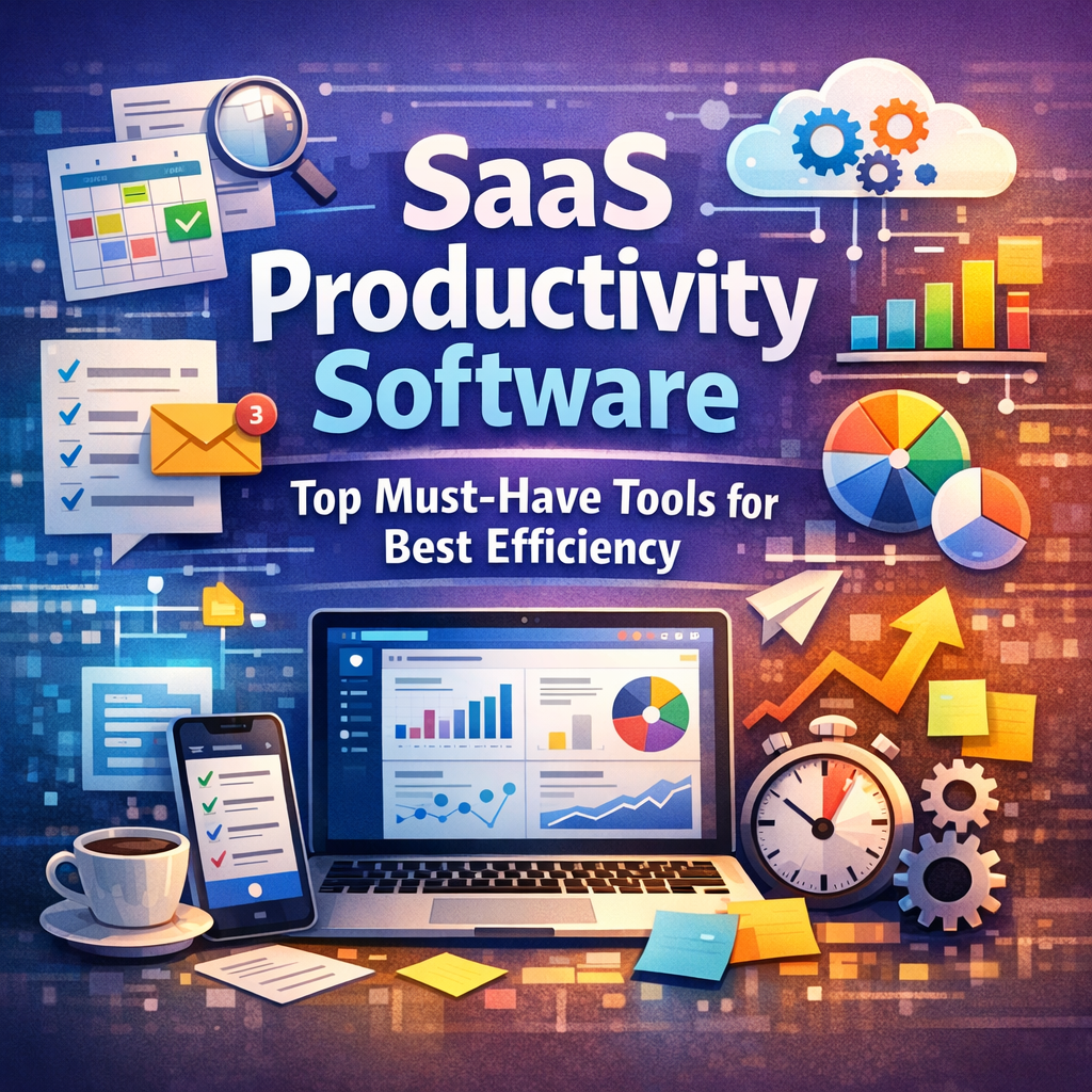 Illustration of SaaS Productivity Software: Top Must-Have Tools for Best Efficiency