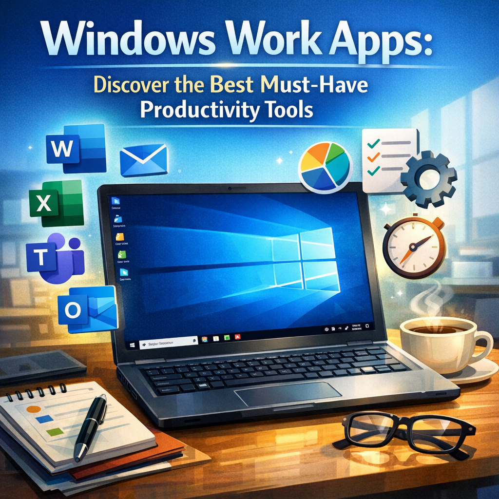 Illustration of Windows Work Apps: Discover the Best Must-Have Productivity Tools
