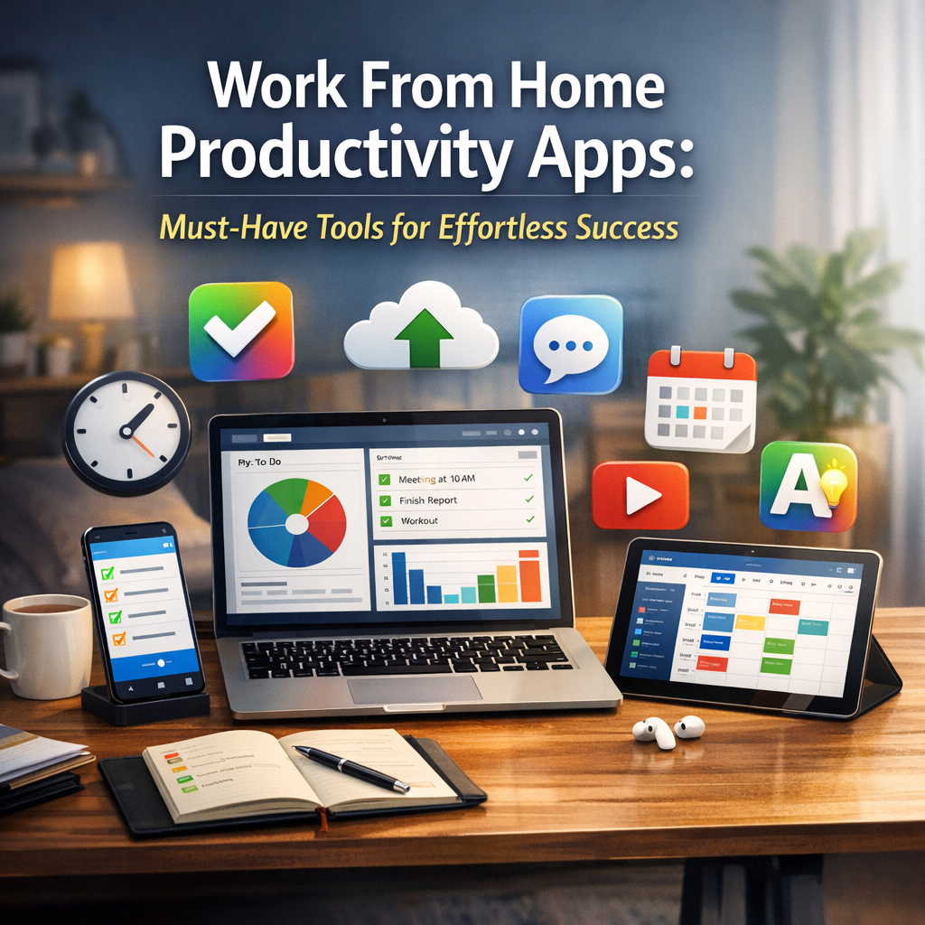 Illustration of Work From Home Productivity Apps: Must-Have Tools for Effortless Success